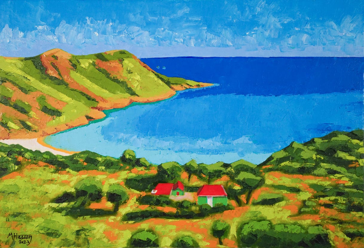 case à gouverneur huile sur toile Michel Hasson