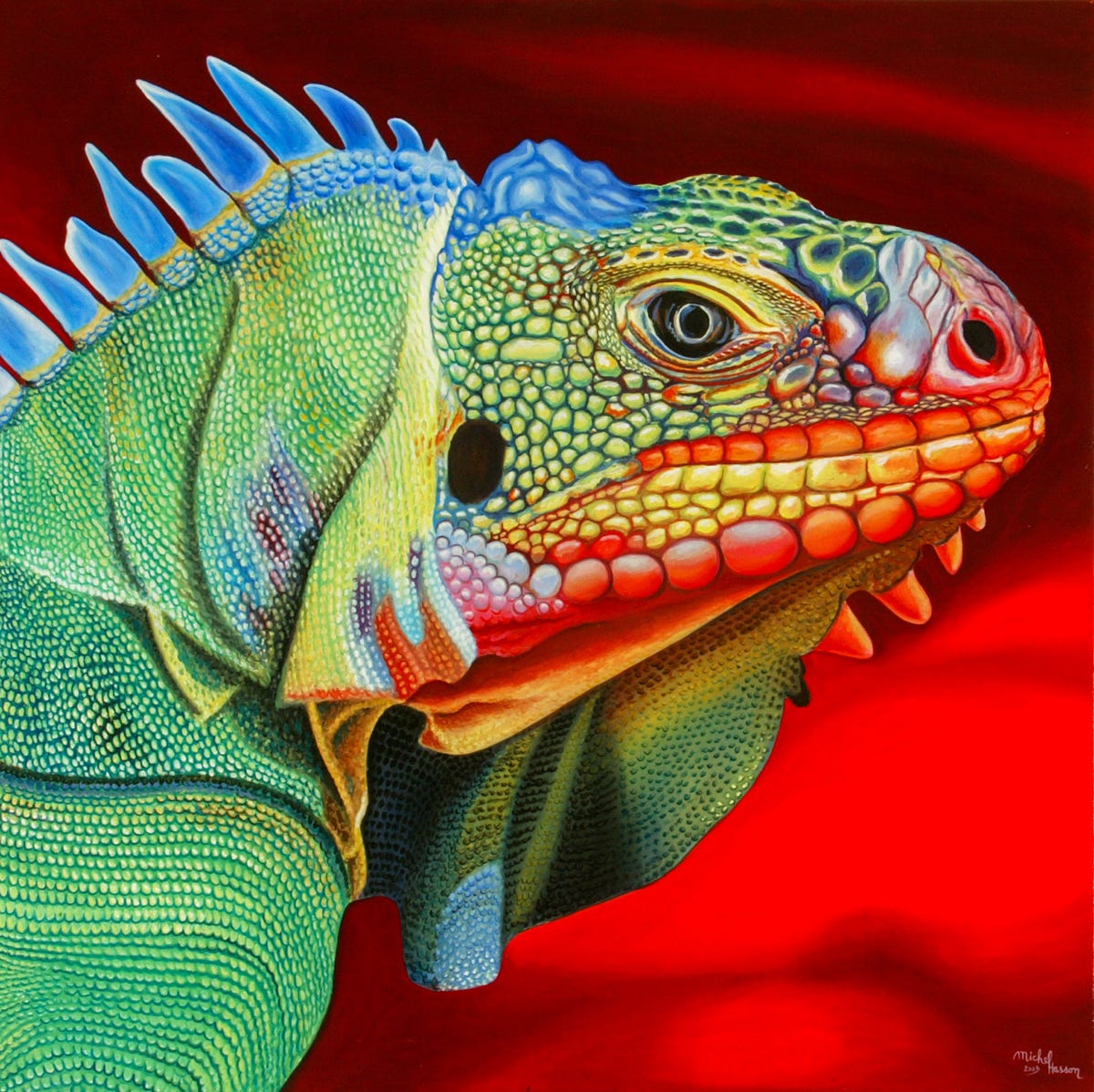iguane tableau Michel Hasson