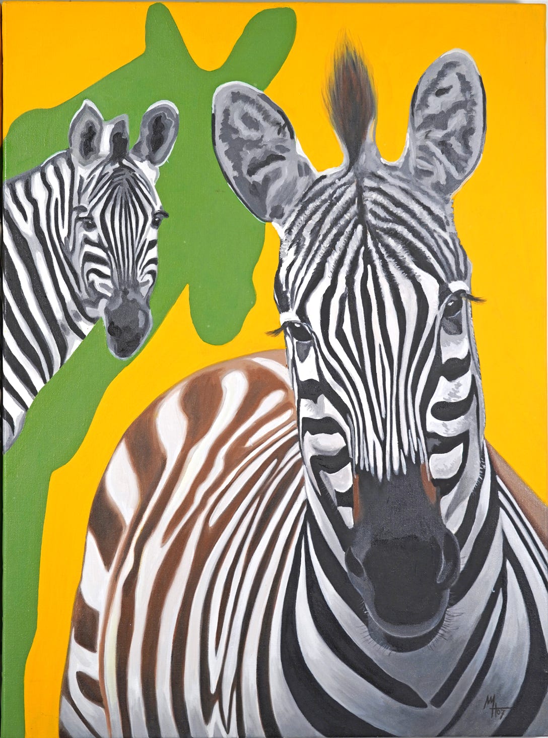 Zèbre Tanzanie tableau par Michel Hasson
