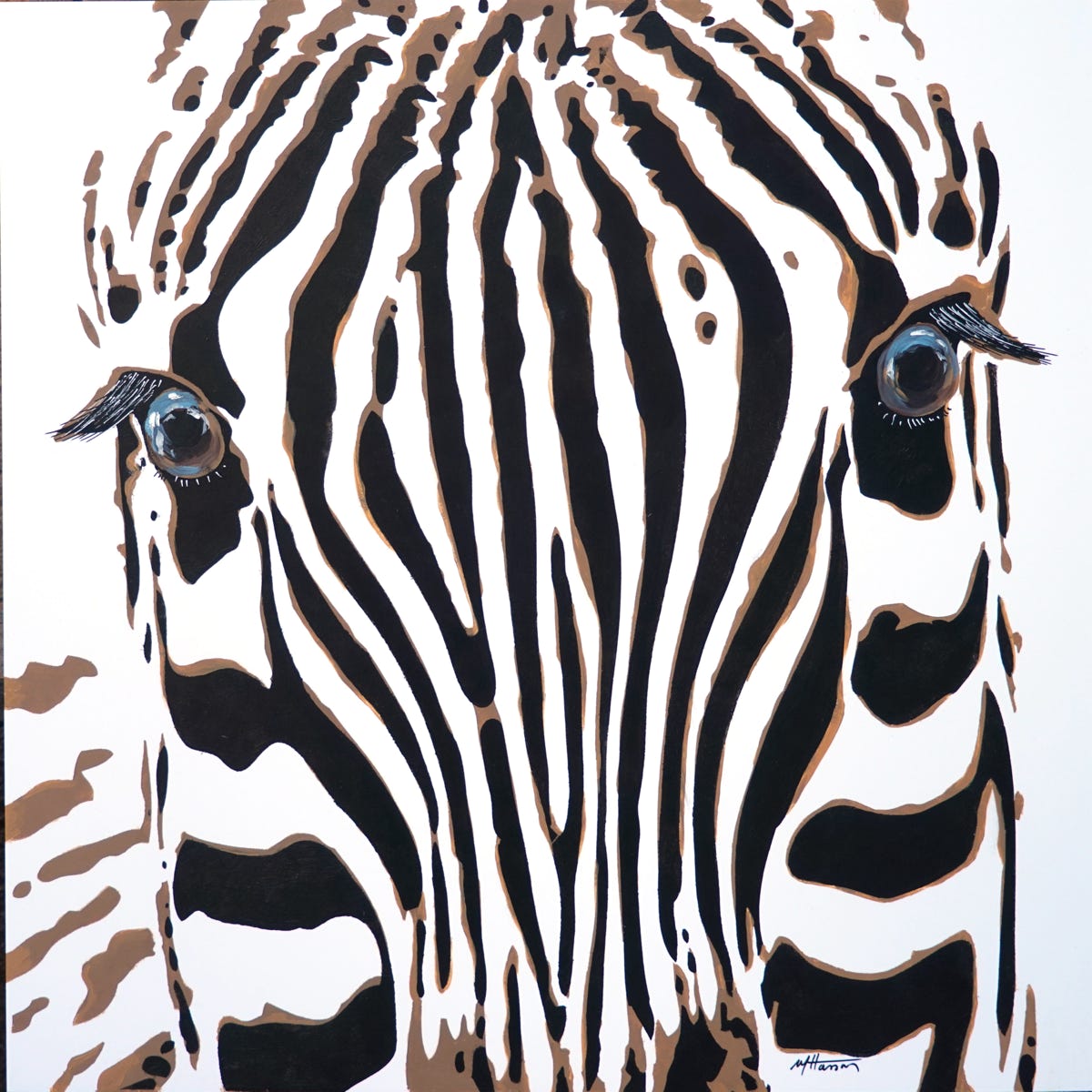 Zèbre Tanzanie tableau par Michel Hasson