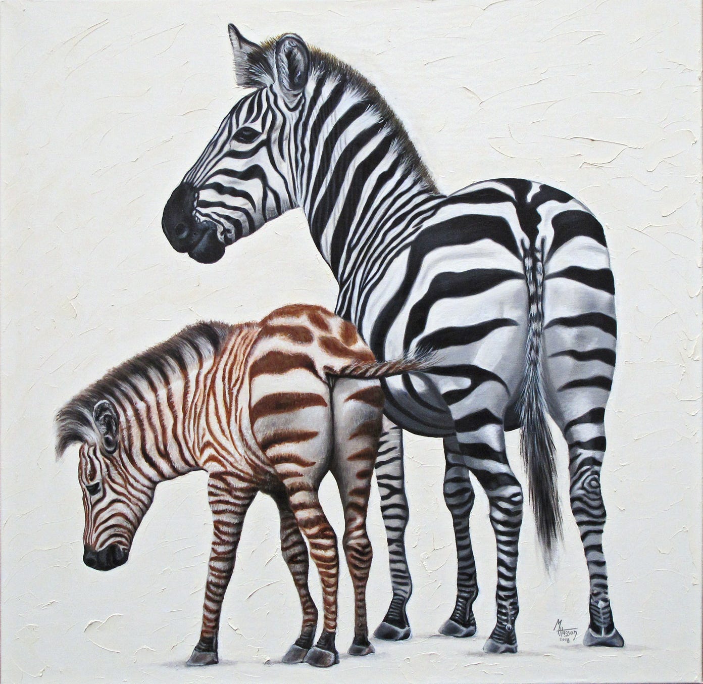 Zèbres Tanzanie tableau par Michel Hasson